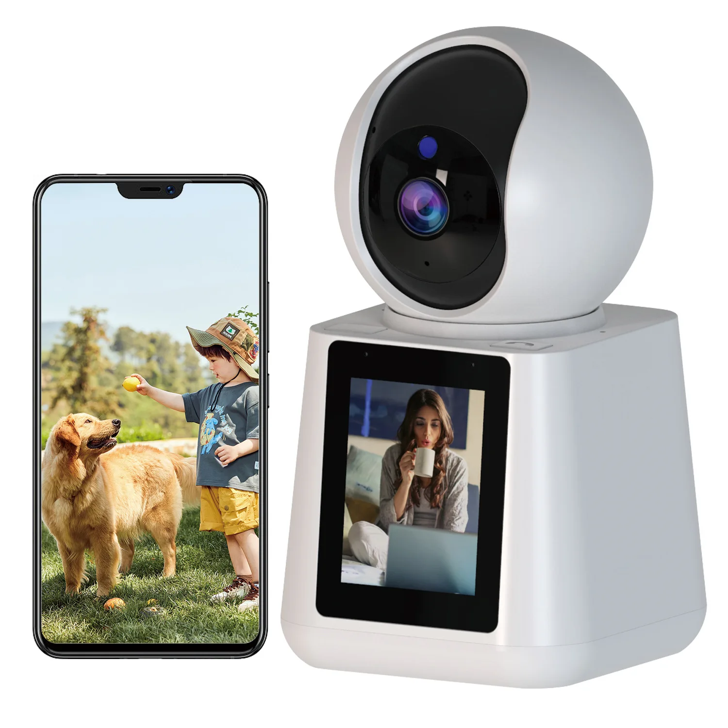 

2MP 1080P 2.8" IPS Screen 120Degree Wide Angle Video Phone PTZ IP Dome Camera AI Humanoid Detection Home Security Baby Monitor