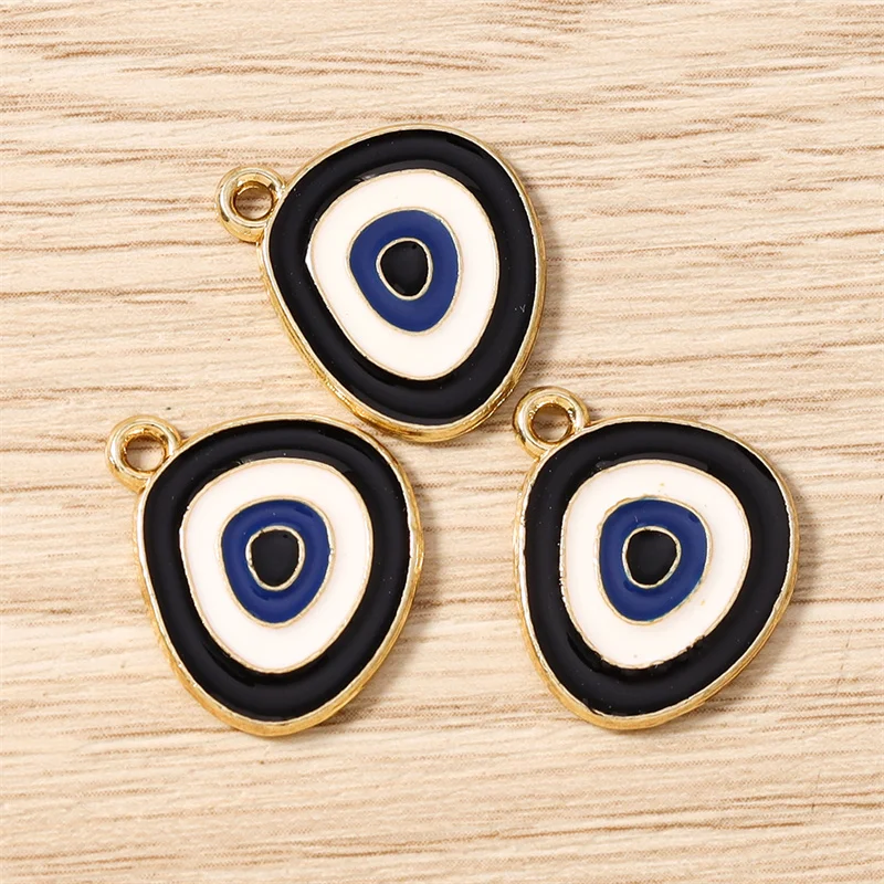 Tusember 20 Stück 15*19mm Niedliche Türkische Blaue Augen-Anhänger für Ohrhänger, Armbänder, Halsketten, Böser-Blick-Anhänger zur Schmuckherstellung – Detail 7