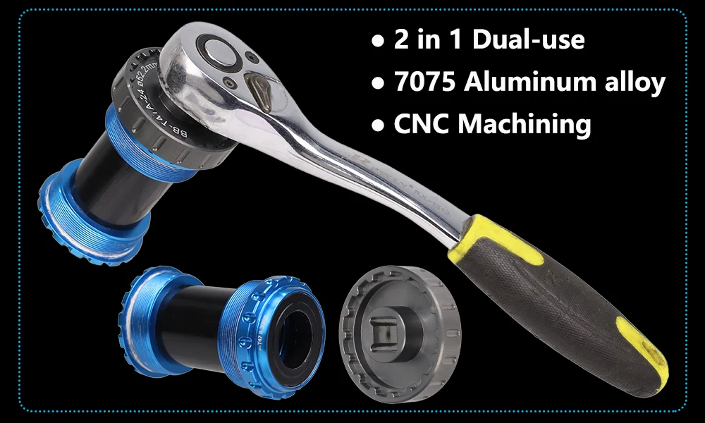 HEPPE Dual-Use-Fahrrad T47 Tretlager Installations- und Entfernungsschlüssel T47 BB Reparaturwerkzeug für 16T T47 Ceramicspeed BB Reparatur – Detail 6