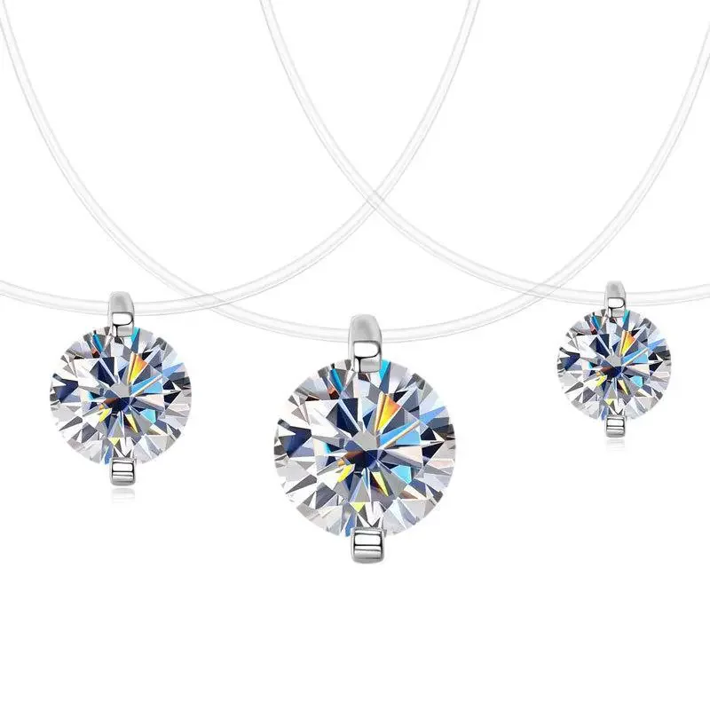 

ZFSILVER Fashion Trendy Classic s925 Silver Moissanite Design Mermaid Tears Necklace For Women Accessories Jewelry Gifts PMO-224