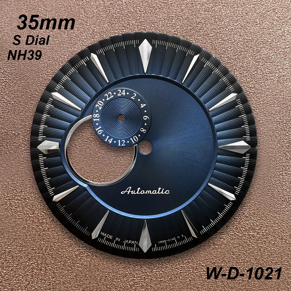 Mostrador de coquetel vazado com logotipo s de 35mm, adequado para movimento automático nh39, acessórios de modificação de relógio de alta qualidade