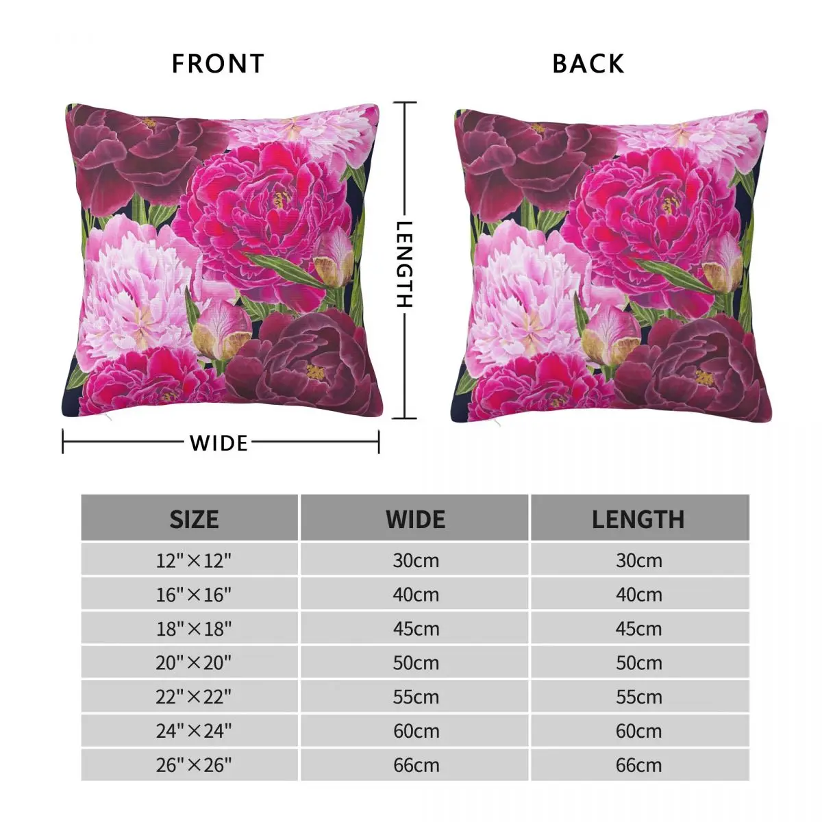 A Fleeting Moment Garden Peonies Square Pillowcase Polyester Linen Velvet Zip Decorative Pillow Case Sofa Cushion Cover 45x45
