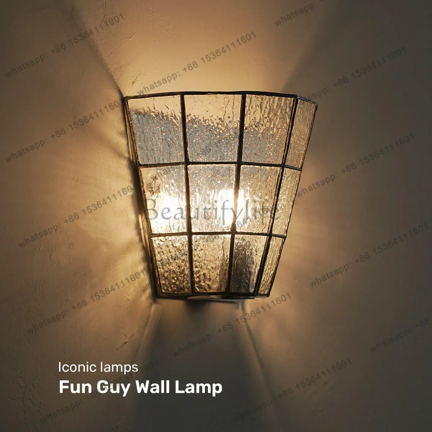 YJ French idyllic bedside wall decoration luminous retro bedroom decoration glass atmosphere