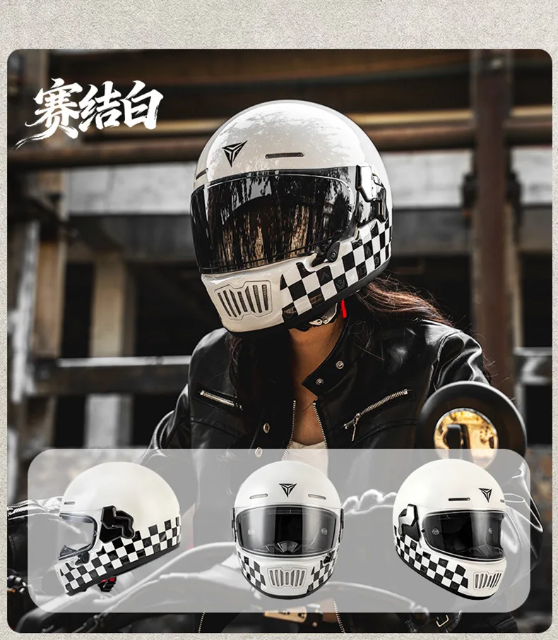 

Мотоциклетный шлем-интеграл унисекс, персонализированный ретро-шлем для мотопутешествий, защита на все времена года, универсальный ретро-шлем-интеграл