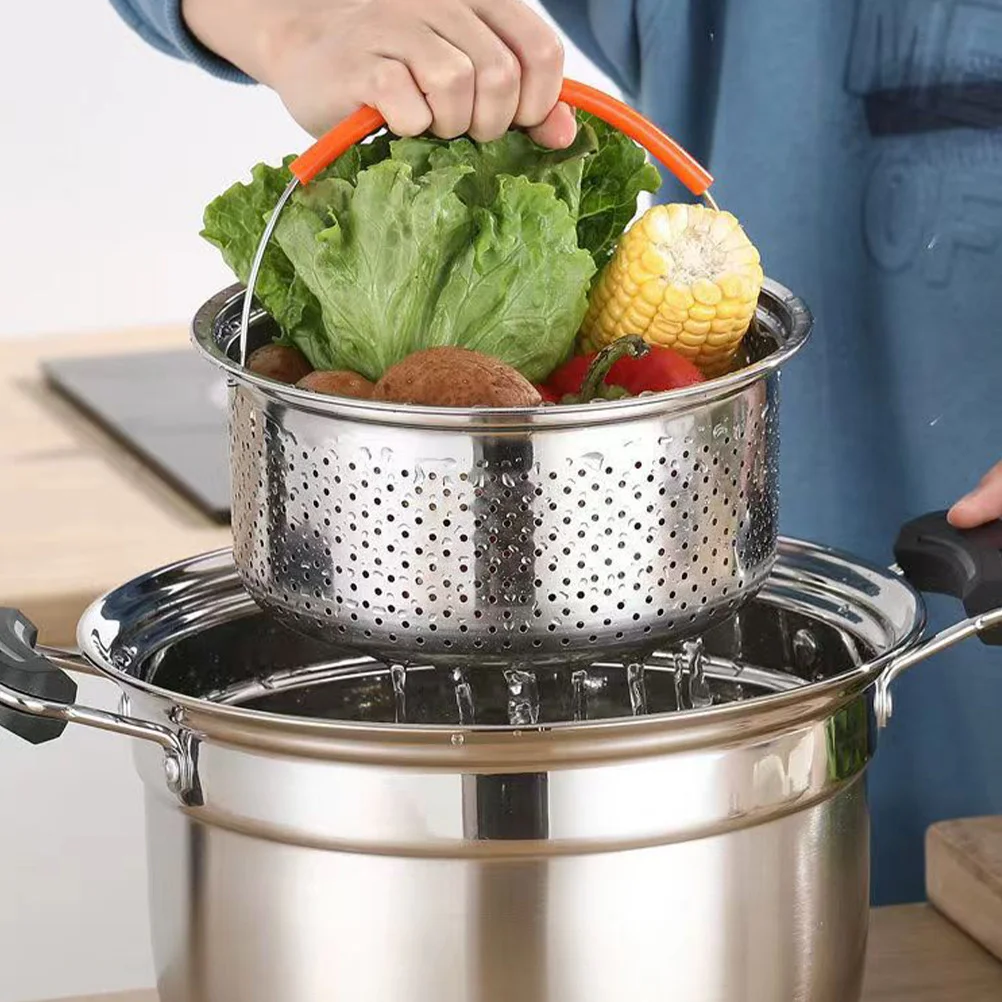 

2L Stainless Steel Steamer Basket For Electric Rice Cooker Fine Holes Non-Slip Bottom Fast Even Heating Vegetable Dumpling Bun