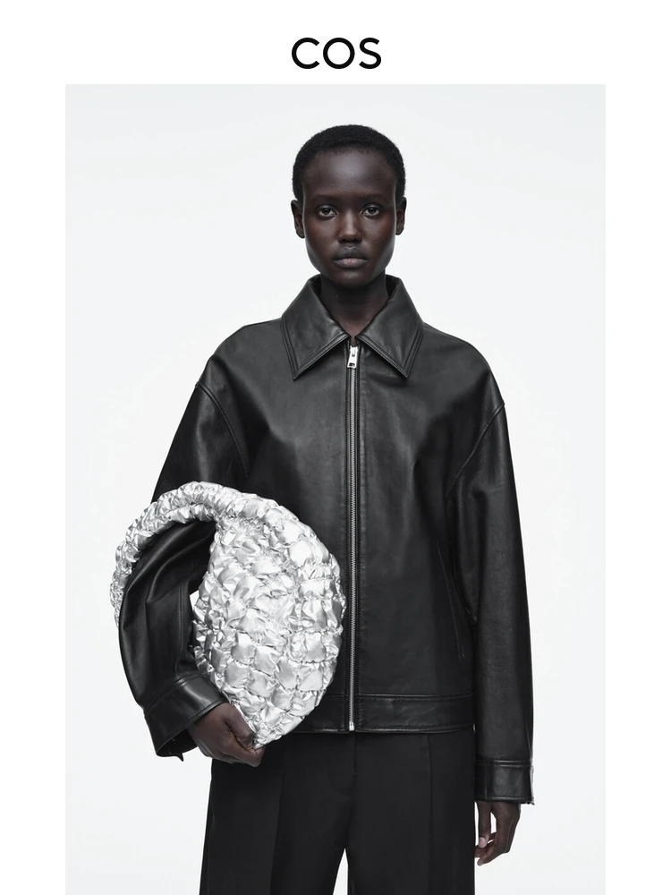 COS السيدات سحابة حقيبة فضية وصول جديدة مخيط حقيبة المرأة oulder واحدة مقبض ناعم تخفيف Sle سستة إغلاق