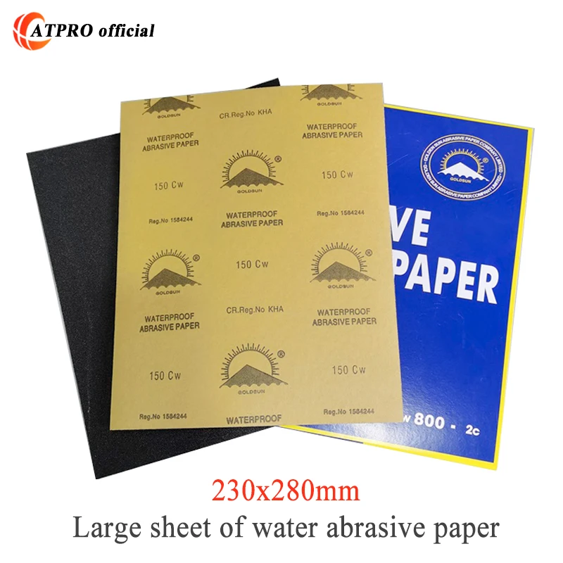 ATPRO Golden Sun Water Abrasive Paper Large 230x280mm Auto Wood Grinding Dry And Wet Abrasive 60-2000grit