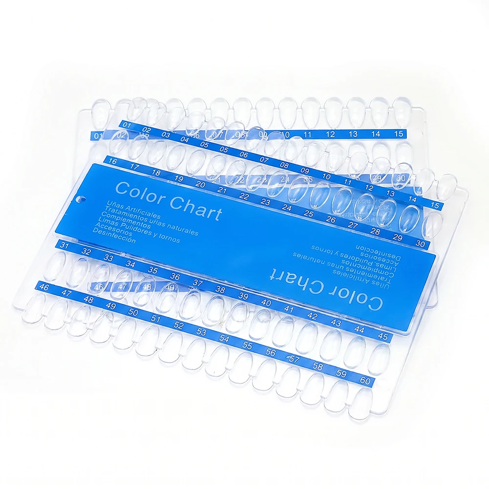 60 Tips/Set Nail Art Color Display Card Nails Supplies Nail Tips Display Polish Color For Bottles Training Practicing Displaying