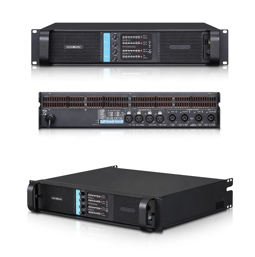 FP10000Q Amplificador de Potência 4 Canais Classe D/H com Fonte de Alimentação de Dois Estágios, Amplificador de Potência de Canal Duplo em Ponte 10000W