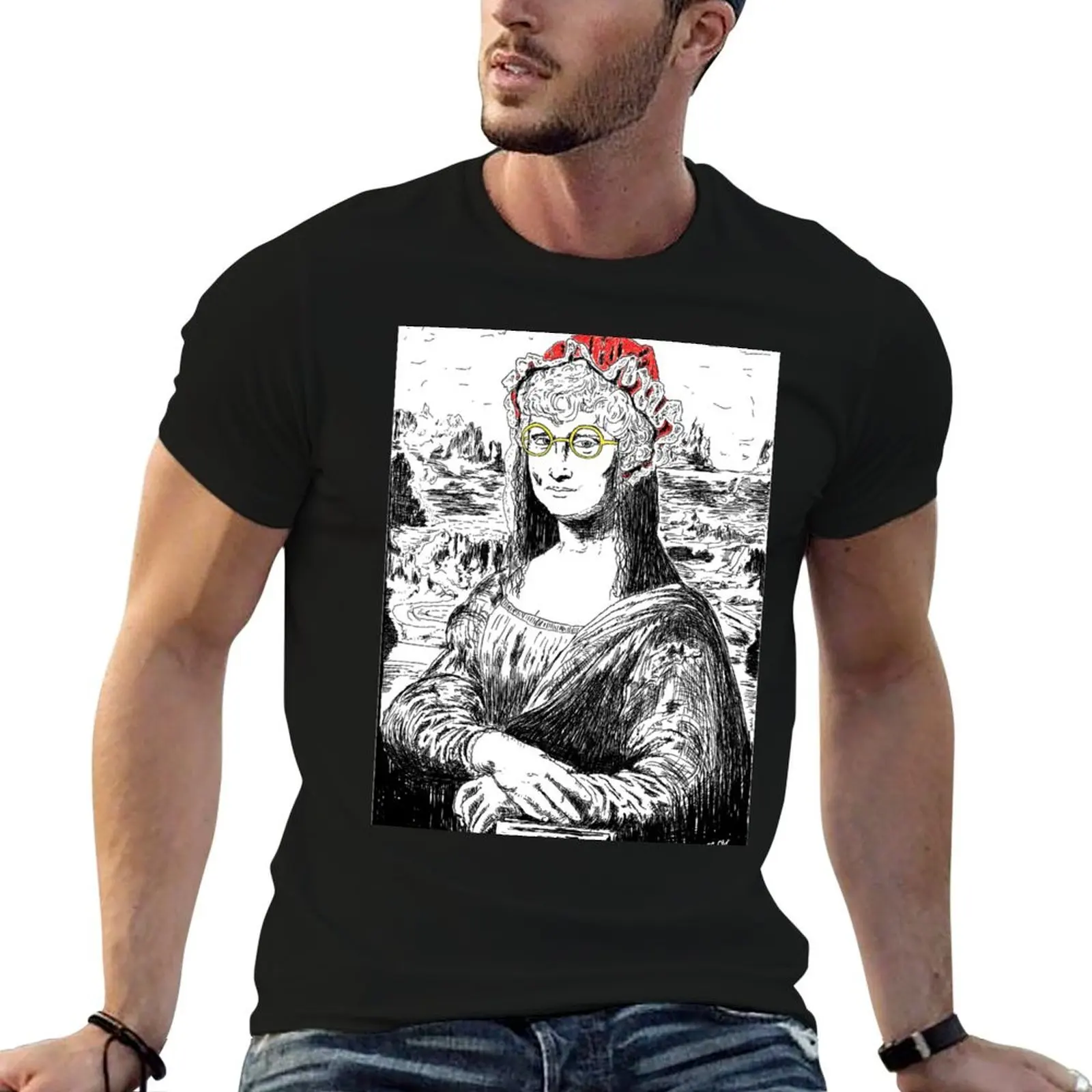 Футболка Mona Lisa Mrs Claus, мужская дизайнерская футболка, 100% хлопок, мягкая хлопковая футболка для мужчин