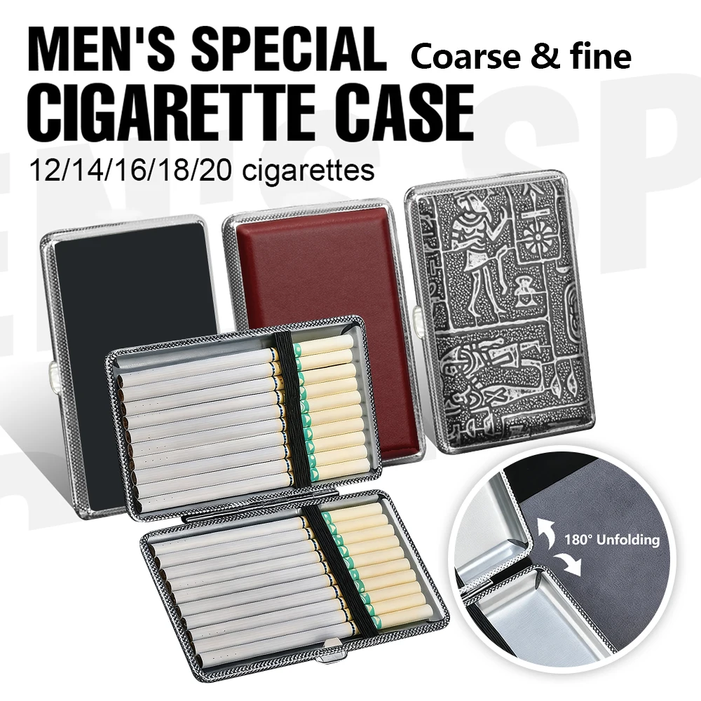 Estuche de cuero para cigarrillos, bolsa de bolsillo para tabaco, caja de soporte para sujetar cigarros 12/14/16/18/20, estuche de almacenamiento para cigarrillos, funda cartuchera
