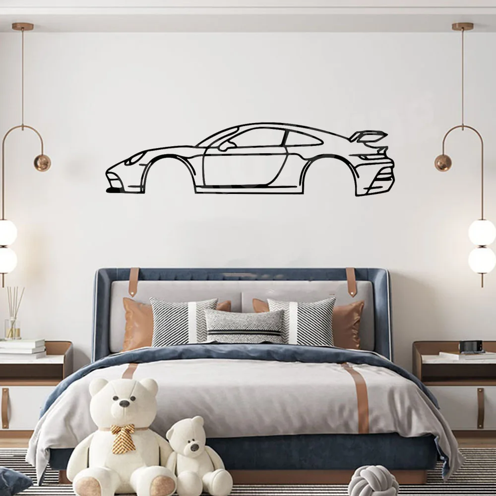 Decorative Sports Car Wall Art: The Hot Border Metal Line and Quality Iron Ornaments for Home Wall Appeal