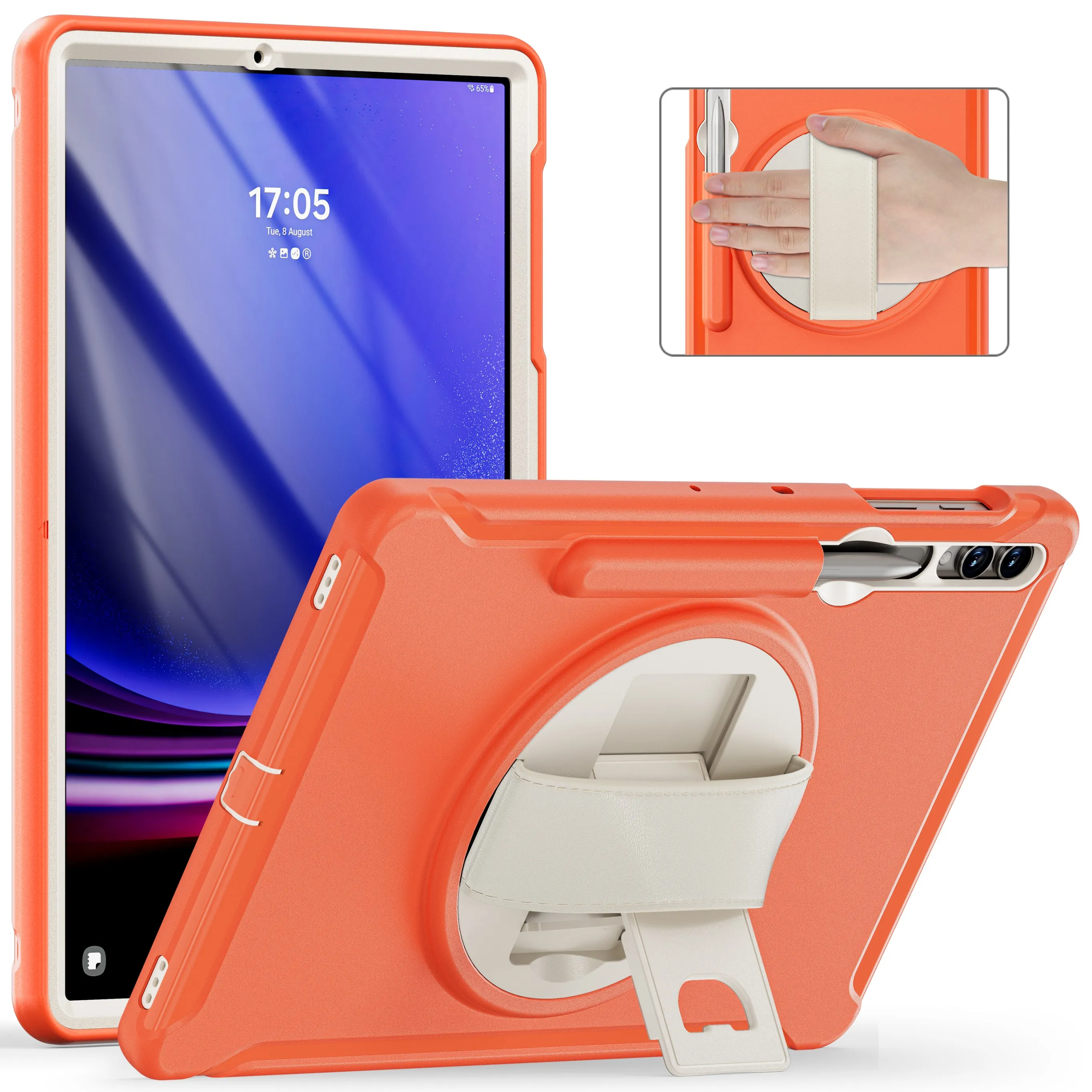 Shockproof  Rotation PC Tablet CaseFor Samsung Galaxy Tab S9 Plus SM-X810 SM-X816B SM-X818U S9FE Plus SM-X610/X616 S8plus Cover