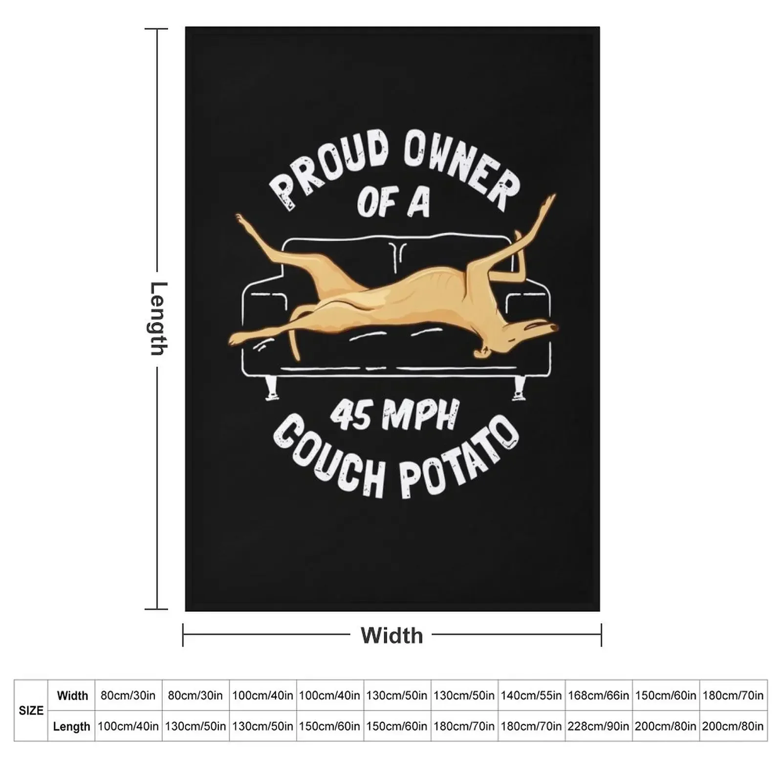 Proud Owner Of A 45MPH Couch Potato - Funny Fawn Greyhound Gift Throw Blanket Kid'S warm for winter Polar Hair Blankets