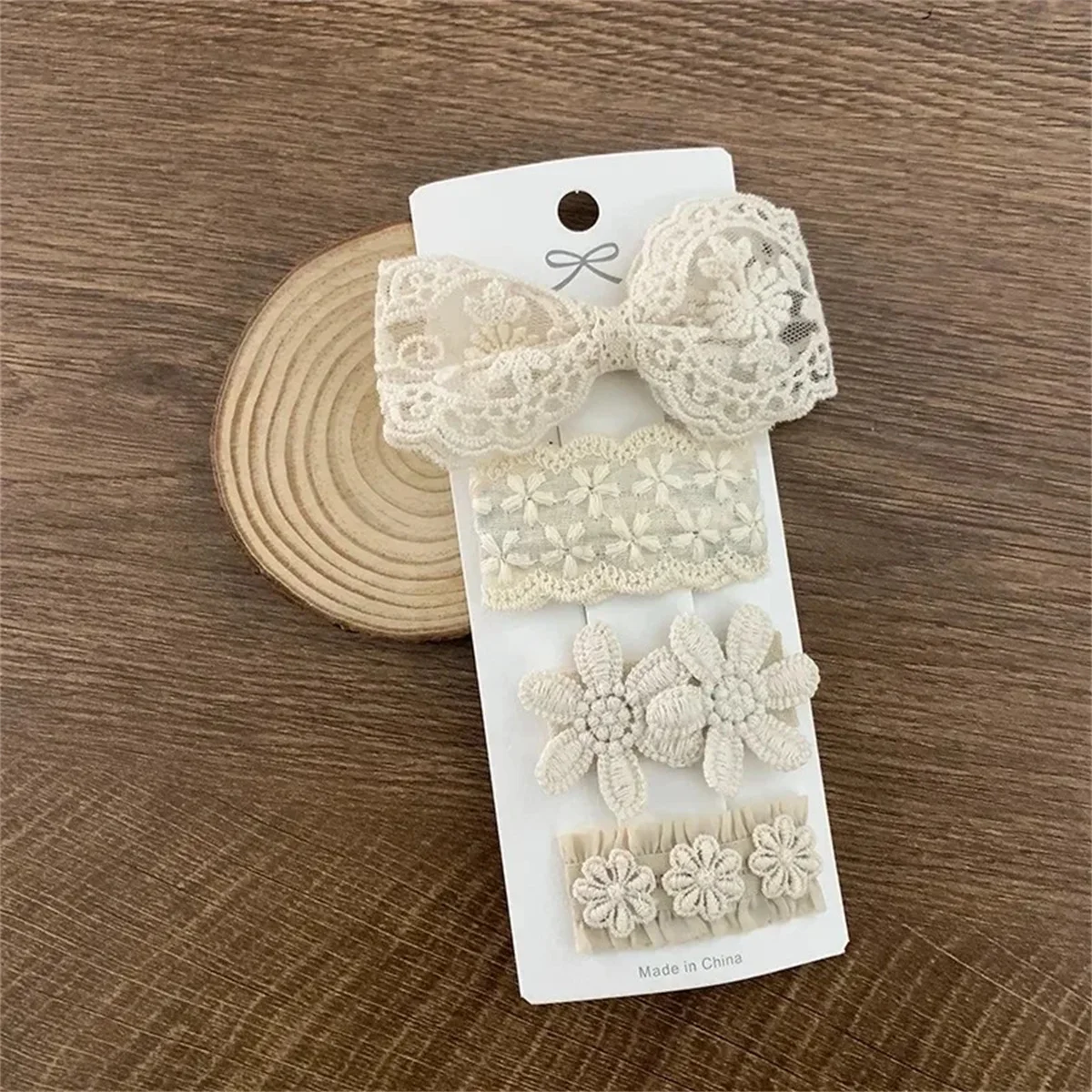 4Pcs/set New Flower Embroidery Baby Hairpin Kids Girls Sweet BB Hair Clips Newborn Girl Barrettes Lace Headwear Hair Accessories