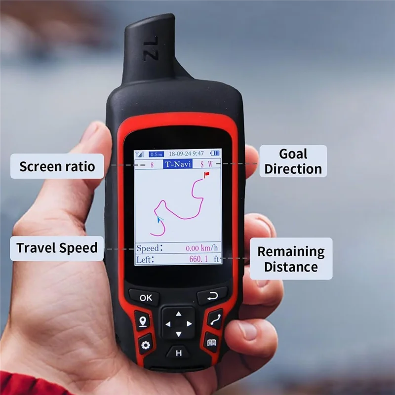 【새 목록】하이킹용 A6 휴대용 GPS, 멀티 GNSS 지원, 견고한 GPS 네비게이터, 캠핑 사냥용 휴대용 GPS 네비게이터