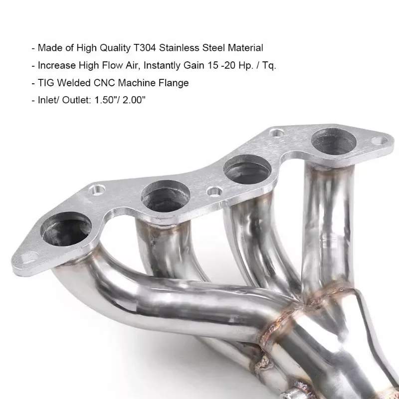 Automotive Modified Stainless Steel Exhaust Manifold for Honda Civic 01-05 DX/LX EM/ES D17A