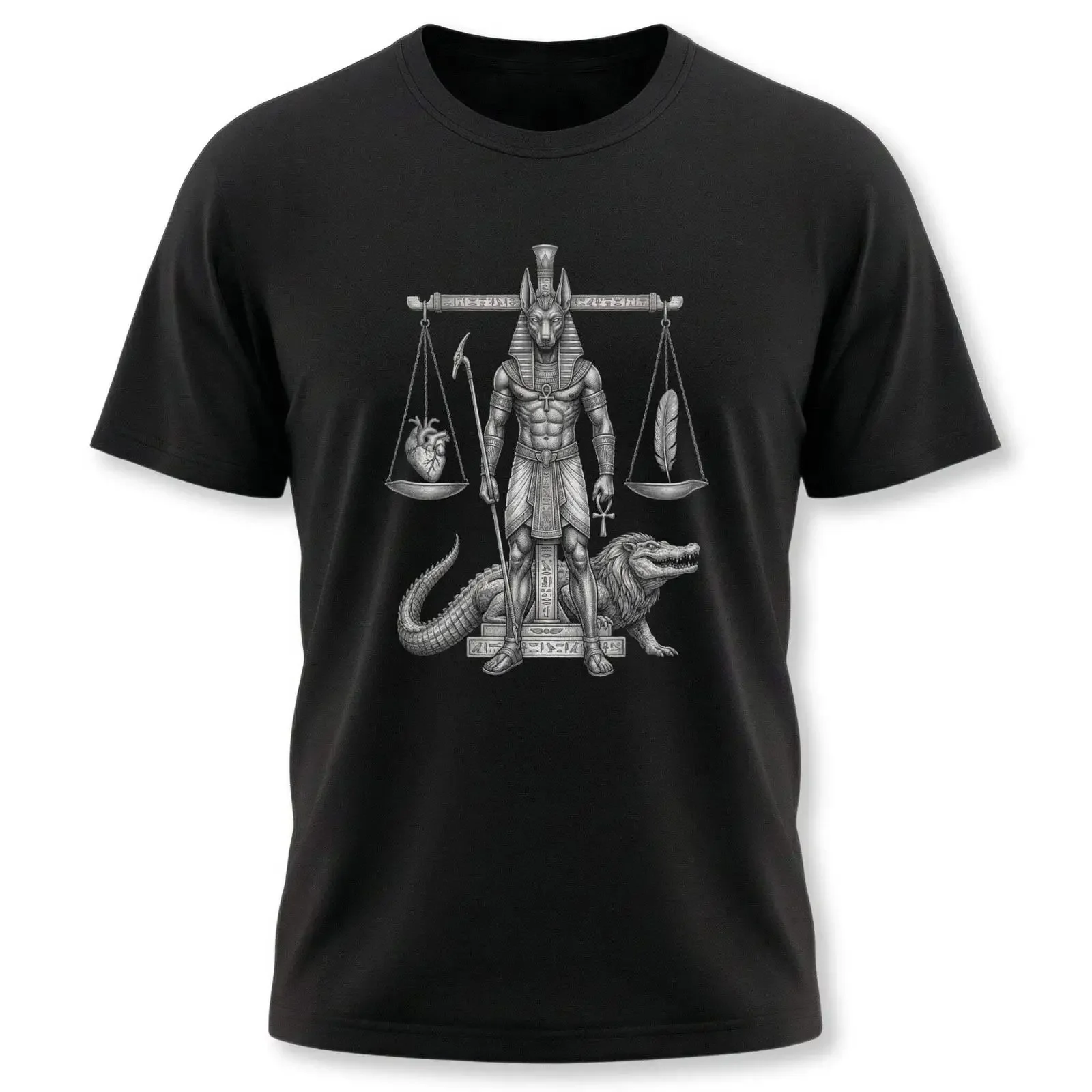 Anubis Scales of Justice T Shirt Egyptian Mythology Afterlife vintage Washed Versatile graphic Stylish Unisex Slightly