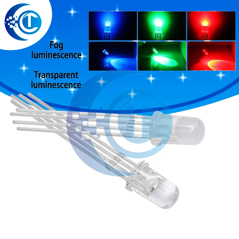 10Pcs 5Mm F5 Rgb Le…