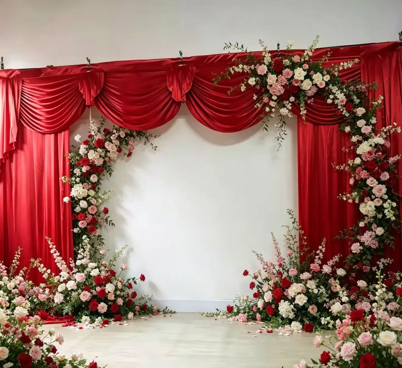 

3x3M Cheap White Ice Silk Panel Backdrop Curtain Swag For Stage Background Photo Booth Home Party Curtain Decorations