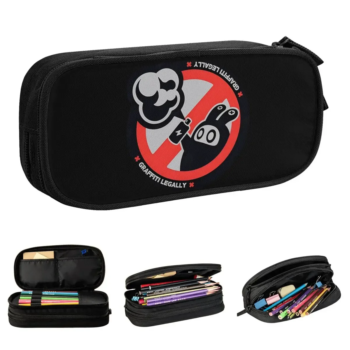 Zenless Zone Zero Bangboo Graffiti Pencil Cases Pen Bag Student Large Storage Students School Gifts Pencil Box