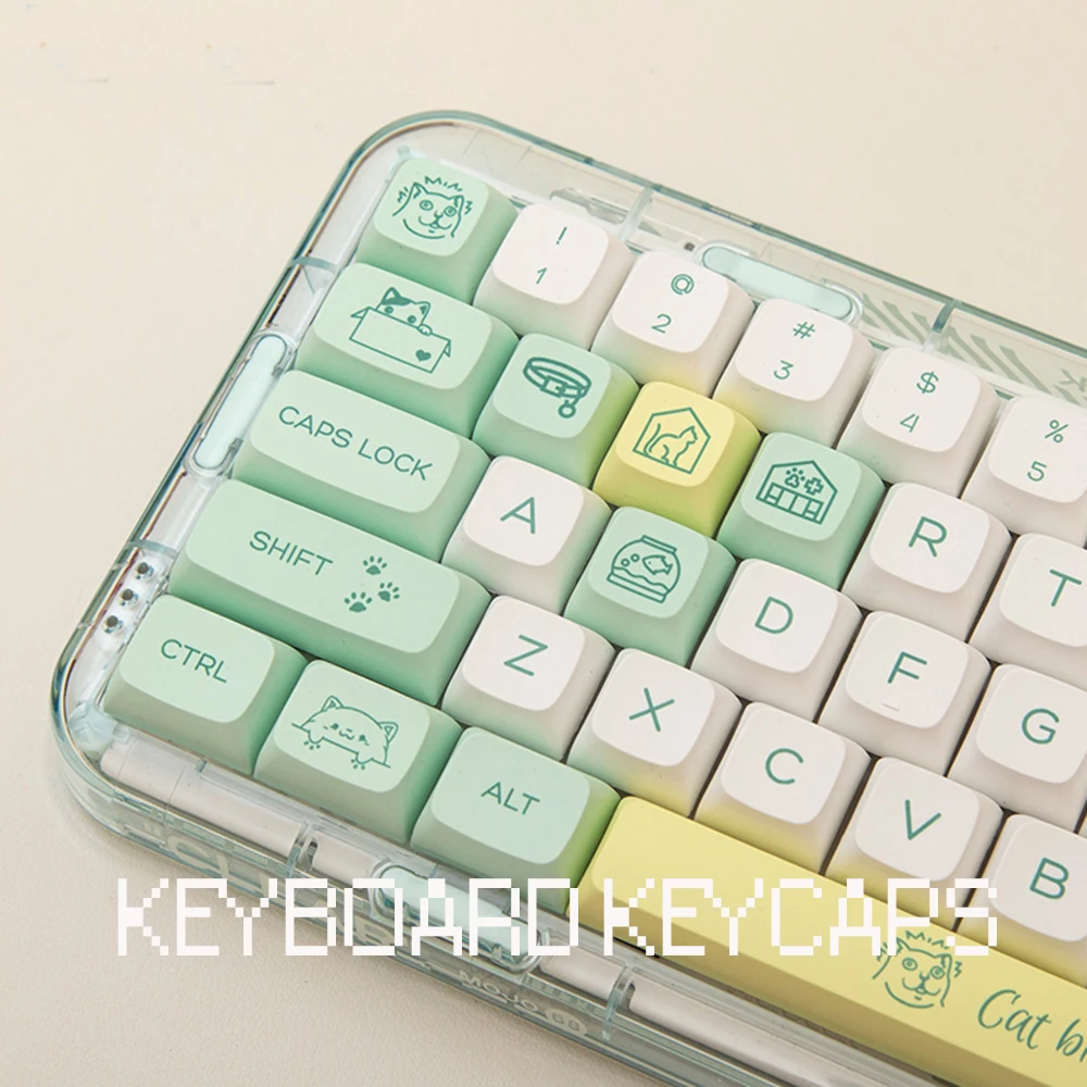 

131 Keys Weird Cat Theme Sublimation PBT Keycaps Custom XDA Profile Keycaps for Mechanical Keyboard Personalize Keycap