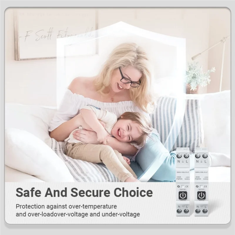 BTLIFE-TUYA 63A 1P+N Zigbee Smart Circuit Breaker With Metering Smart Home Wireless Remote Control Smart Life Alexa Home