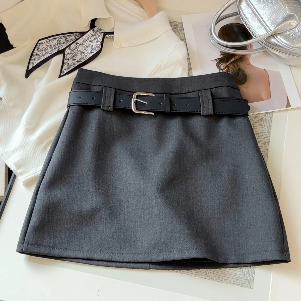 Seoulish Women Pencil Skirt Autumn New High Waist Petite Slim Fit Wrapped Hip Skirt Elegant Office Ladies Bodycon Mini Skirts