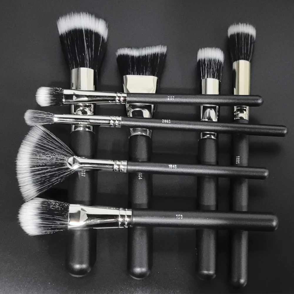 8Pcs Makeup Brush Set Double Fiber Hair Blusher Loose Powder Highlight Contour Eye Shadow Stipple Brush Makeup Tool Girl Gift