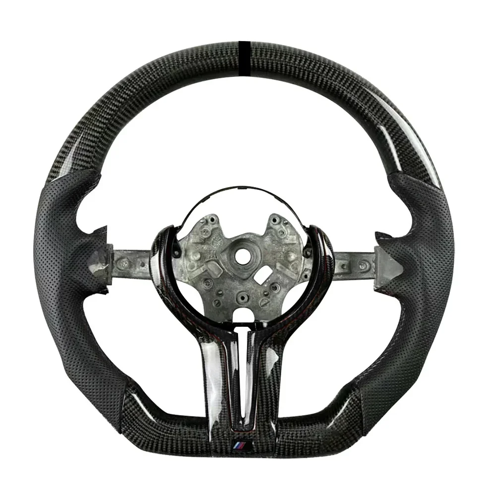 

For BMW 3 Series M5 Carbon Fiber Black Stitching Steering Wheel Base Perforated Leather Accessories