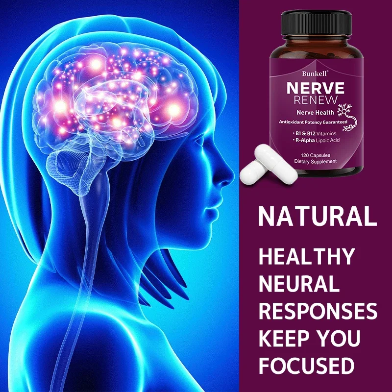 Advanced Nerve Support - Natural Nerve Support with R-Alpha Lipoic Acid and Vitamin B Complex - 120 Capsules - Antioxidant