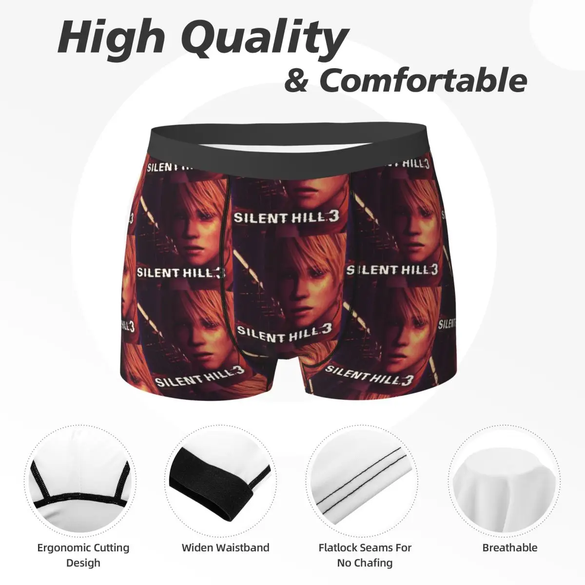 Boxer Mutande Pantaloncini Silent Hill 3 Box Art Cover Mutandine Intimo ventilato da uomo per Homme Man Regalo fidanzato