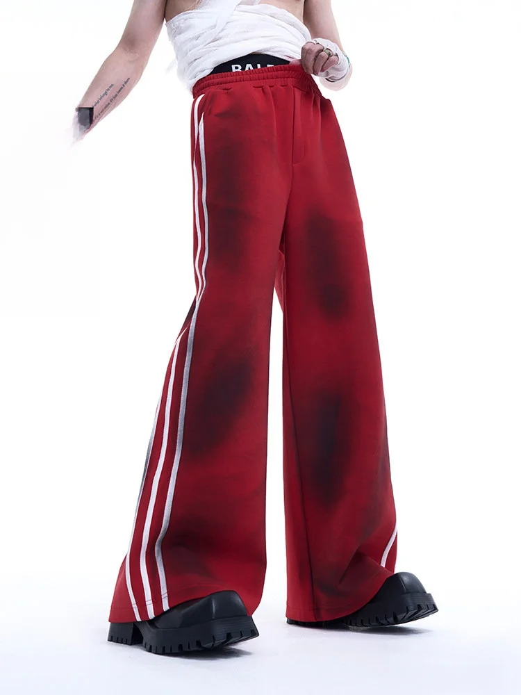 

Мужские повседневные брюки StarTexceedend в американском ретро-стиле, в полоску, из плотной ткани, с эффектом окрашивания, прямого кроя, для осеннего сезона