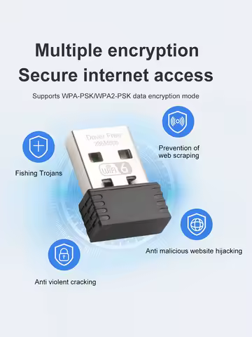 WIFI6 USB WIFI Network Card Free Drive 2.4GHz USB Dongle Wi-Fi Adapter 286.8Mbps 802.11b/g/n/ax for PC Laptop