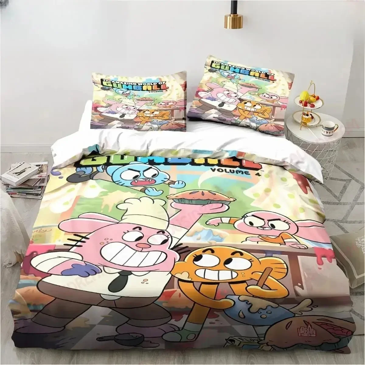 New Cartoon The Amazing World Gumball Bedding Set Bedroom Soft Modern Bedspreads Comefortable Duvet Cover Quilt Cover Pillowcase