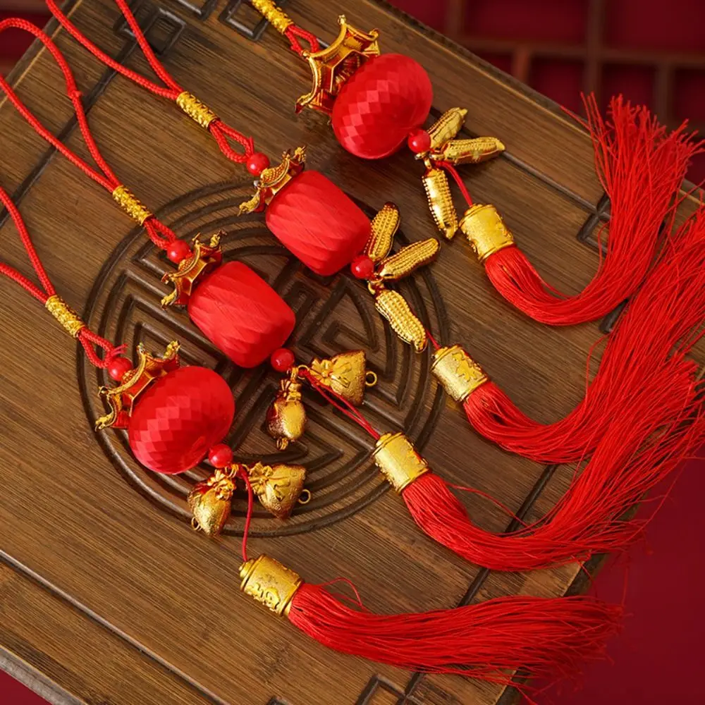 Estilo chinês ano novo lanterna vermelha pingentes bênção tradicional bola redonda lanterna corda com borlas fontes do festival de primavera