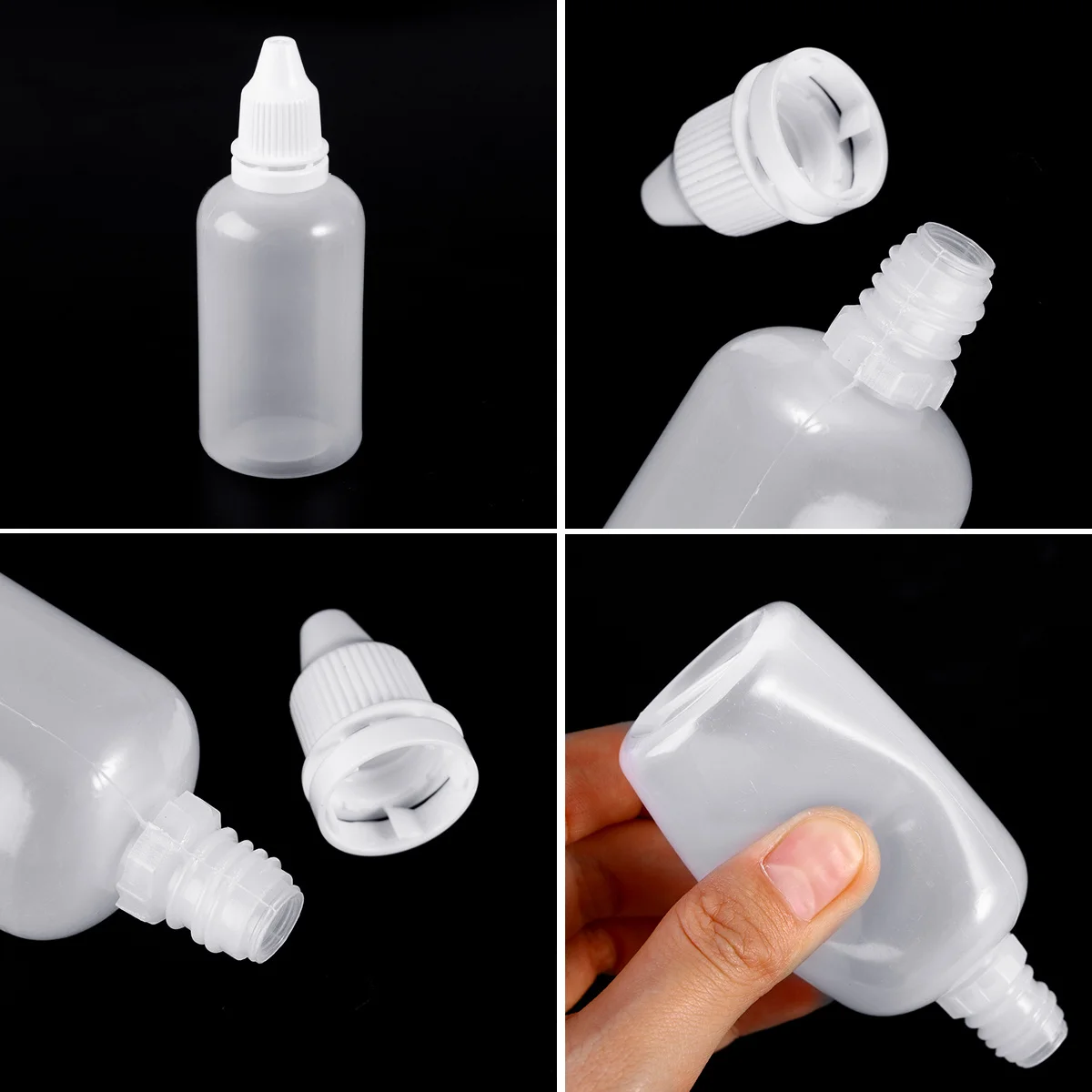 

10Pcs Eye Liquid Dropper Bottles Squeezable Plastic 50ml Empty Refillable Containers for Solvents Oils Squeezable Dropper Bottle