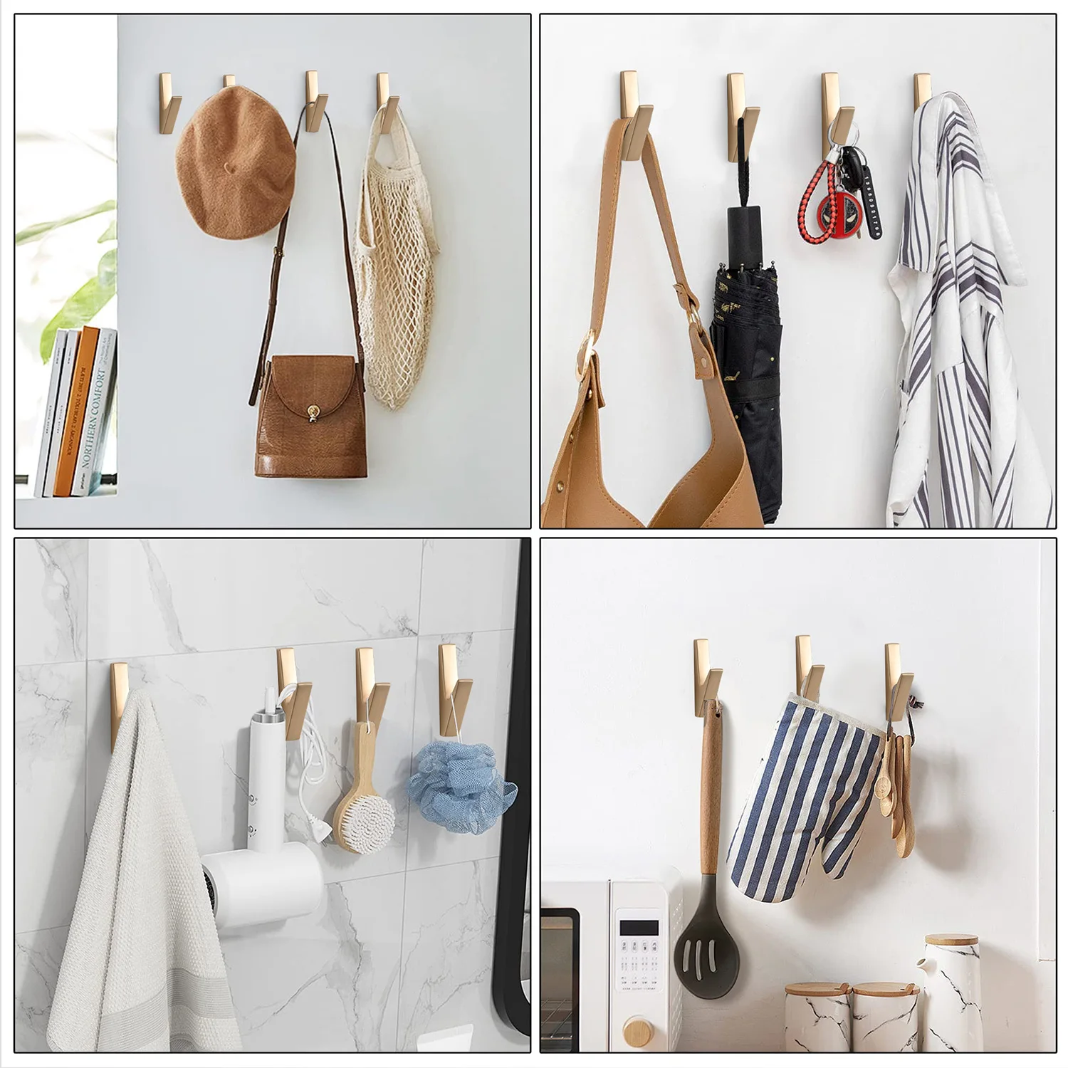 SARIHOSY 1/5PCS Matte Wall Hooks Bathroom Accessories Coat Hooks Towel Hook Creative for Key Hat Bag Home Decorative Hook