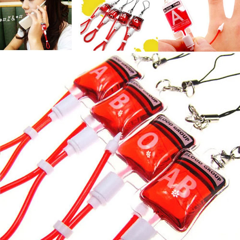 4 Styles Blood Bag Keychain Creative Cool A B O AB Sick Plasma Pack Car Bag Pendant Decorating Ring Birthday Party Gift