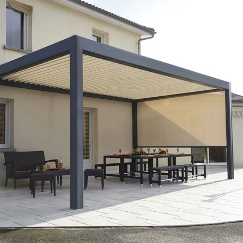 

High Quality Gazebo Outdoor Aluminum Pergola Shutters Remote Control Electric Waterproof 3x3 Pergola