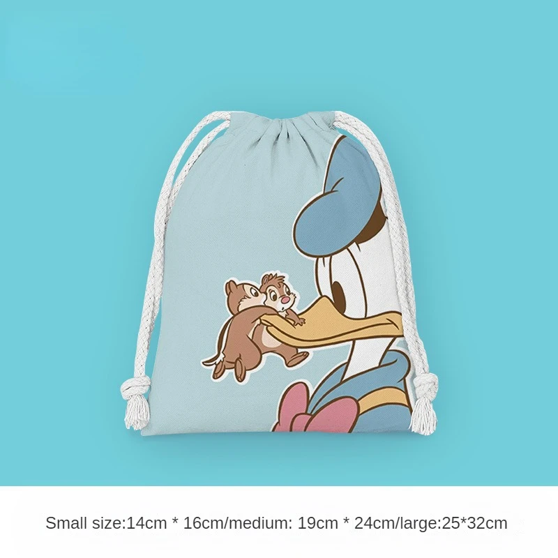 Disney Donald Daisy Duck Drawstring Bag Travel Toiletries Cosmetic Storage Bag Anime Plush Portable Handbag Foldable Gift Pouch