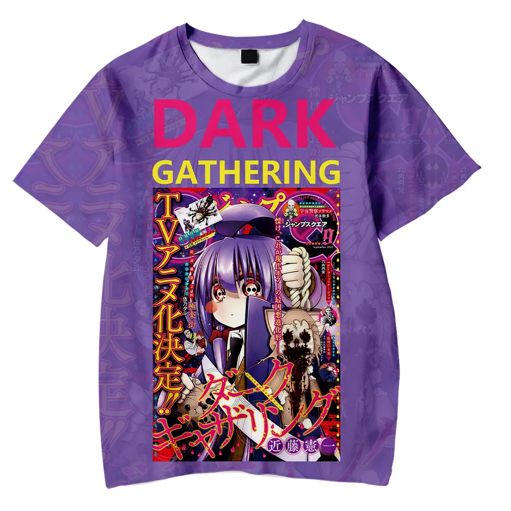 T-shirt à manches courtes Dark Gathering pour hommes et femmes, pull Harajuku unique, t-shirts en Y pour enfants, mode décontractée, streetwear