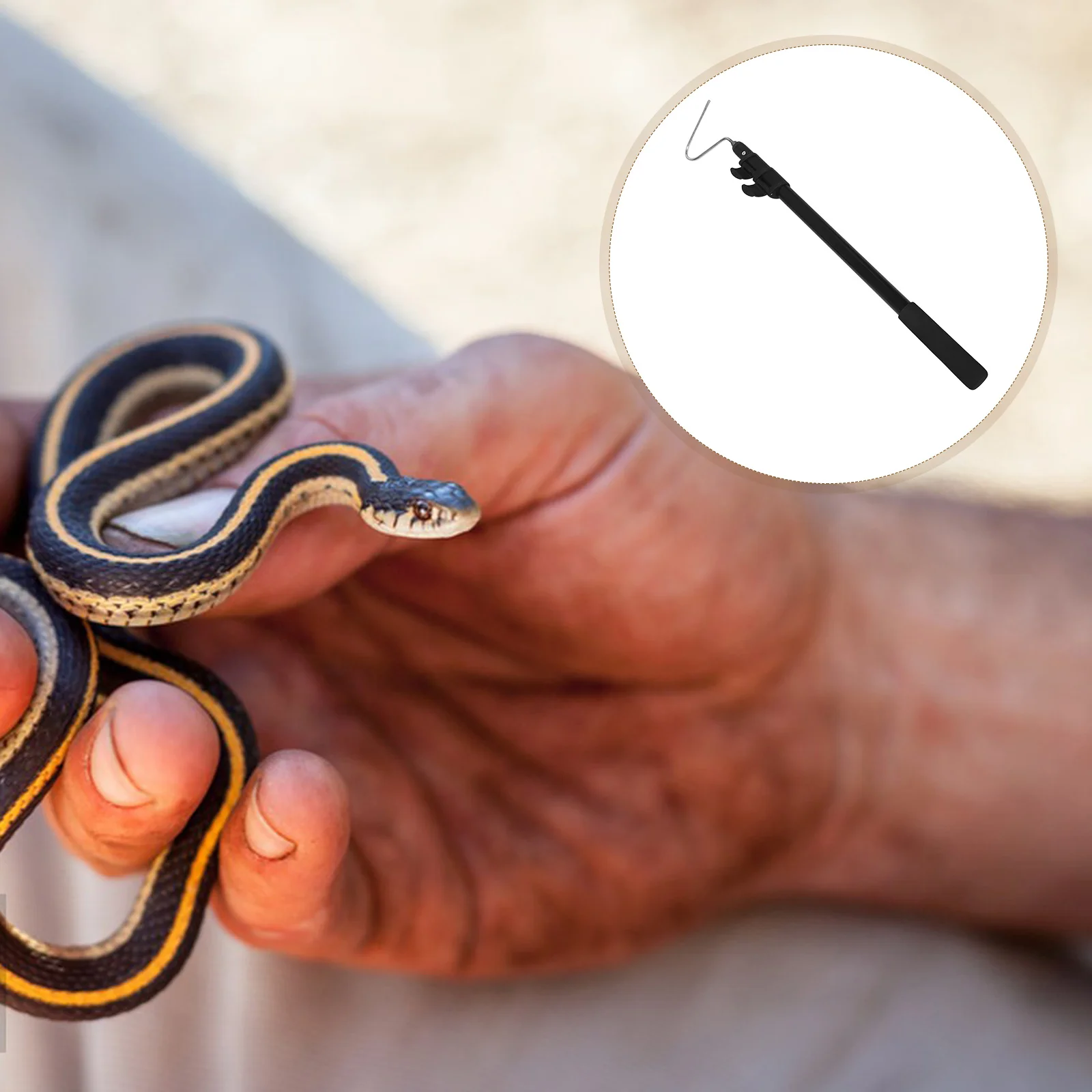 

Heavy Duty Telescoping Catcher Hook Reptile Handling Tool Outdoor Rescue Lightweight Antislip Grip Adjustable Length Hook