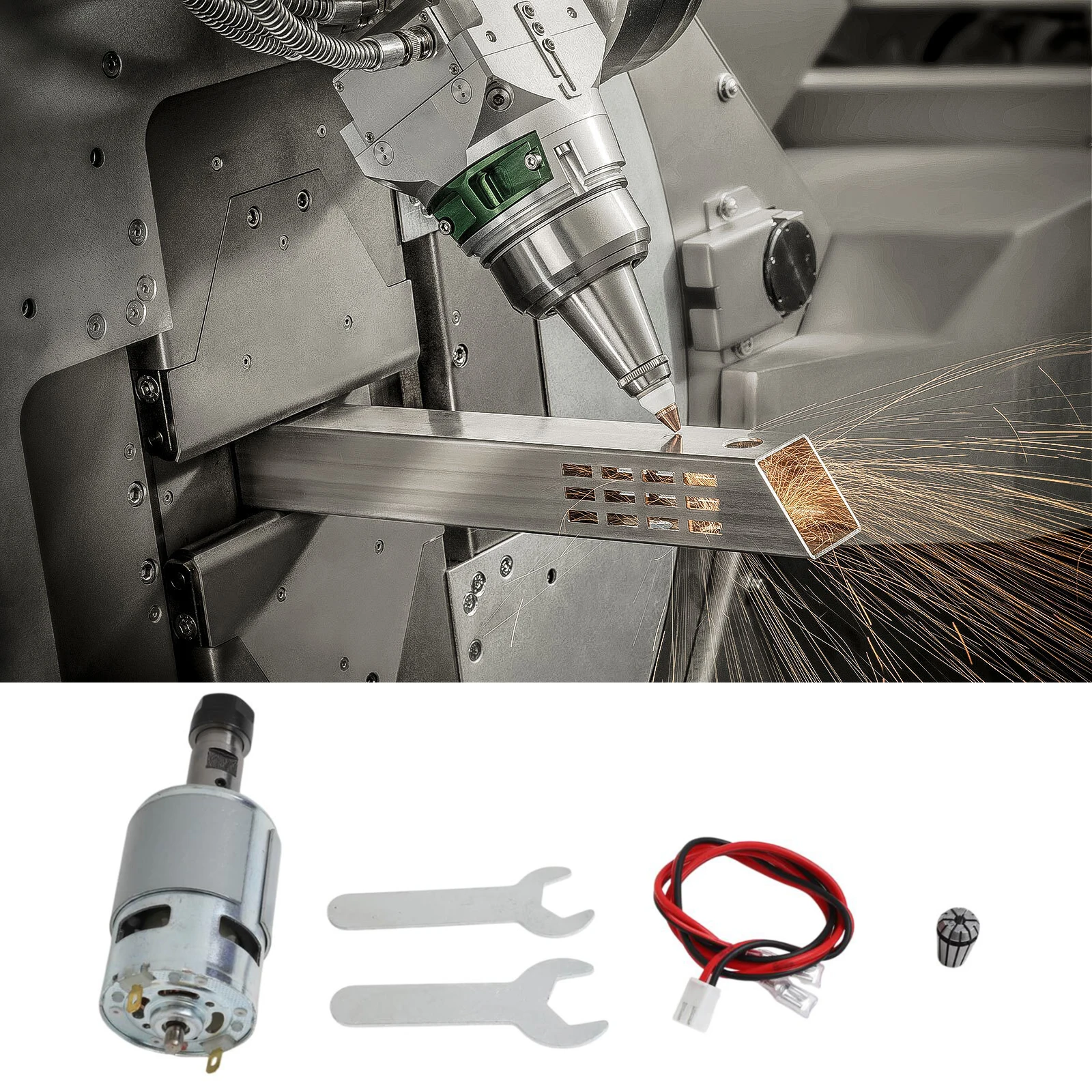 CNC 775 Spindle Motor with Double Ball Bearings and 20000 RPM Max Optimized for Precision Wood and PCB Routing