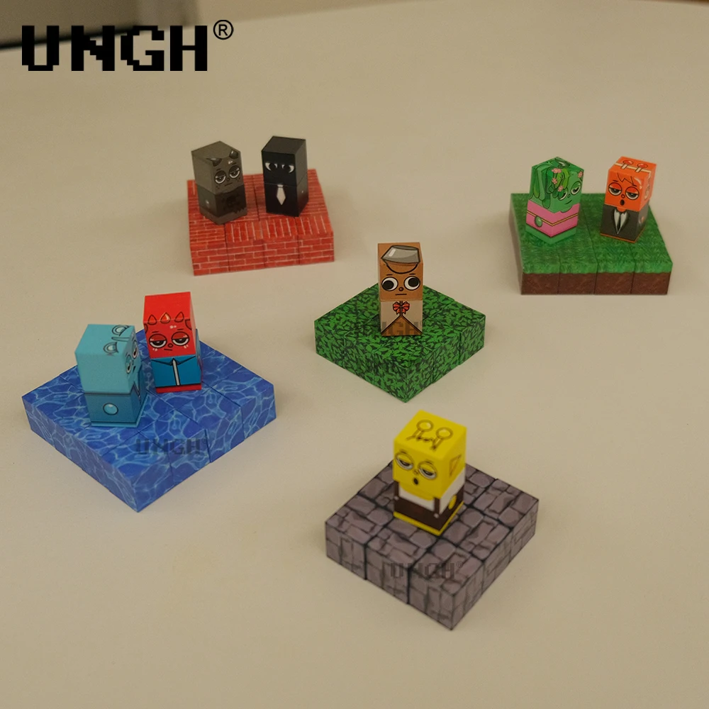 Ngh bloco magnético figuras boneca homem bloco de construção ímã quebra-cabeça brinquedo conjunto construção haste construção diy brinquedo educativo presentes