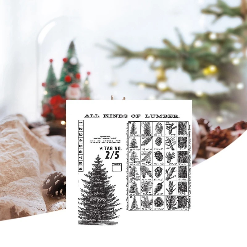 Inverno Woodland Cling Stamp Set, Mesh Storage Bag, durável, alta qualidade, fácil de usar