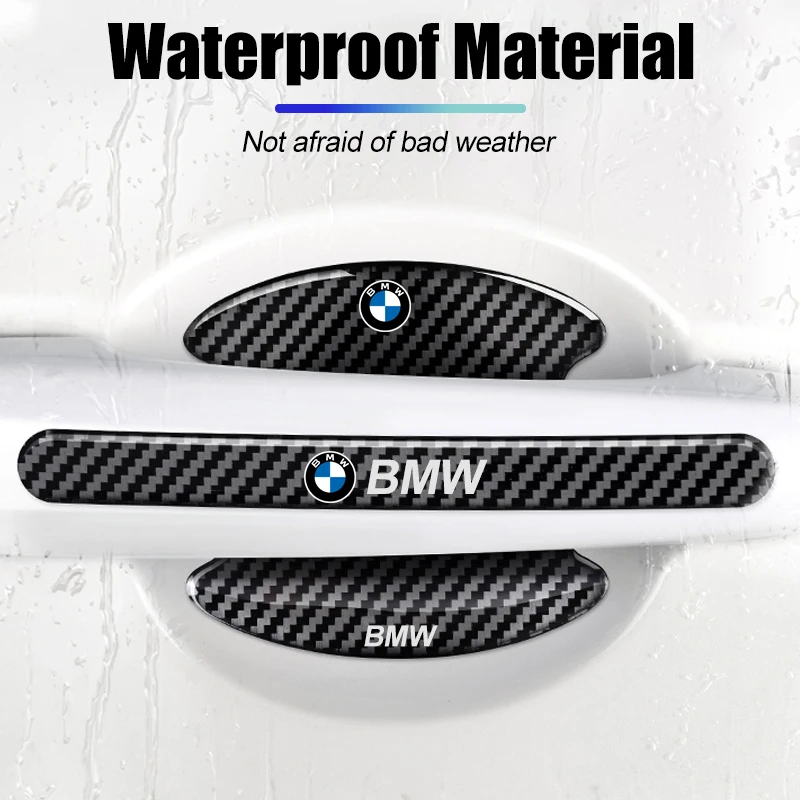 Carbon Fiber Car Door Bowl Handle Protect Stickers For BMW 1 2 3 4 5 6 7 Series X1 X3 X4 X5 X6 X2 X7 F10 F15 F16 F20 F30 F18 F25