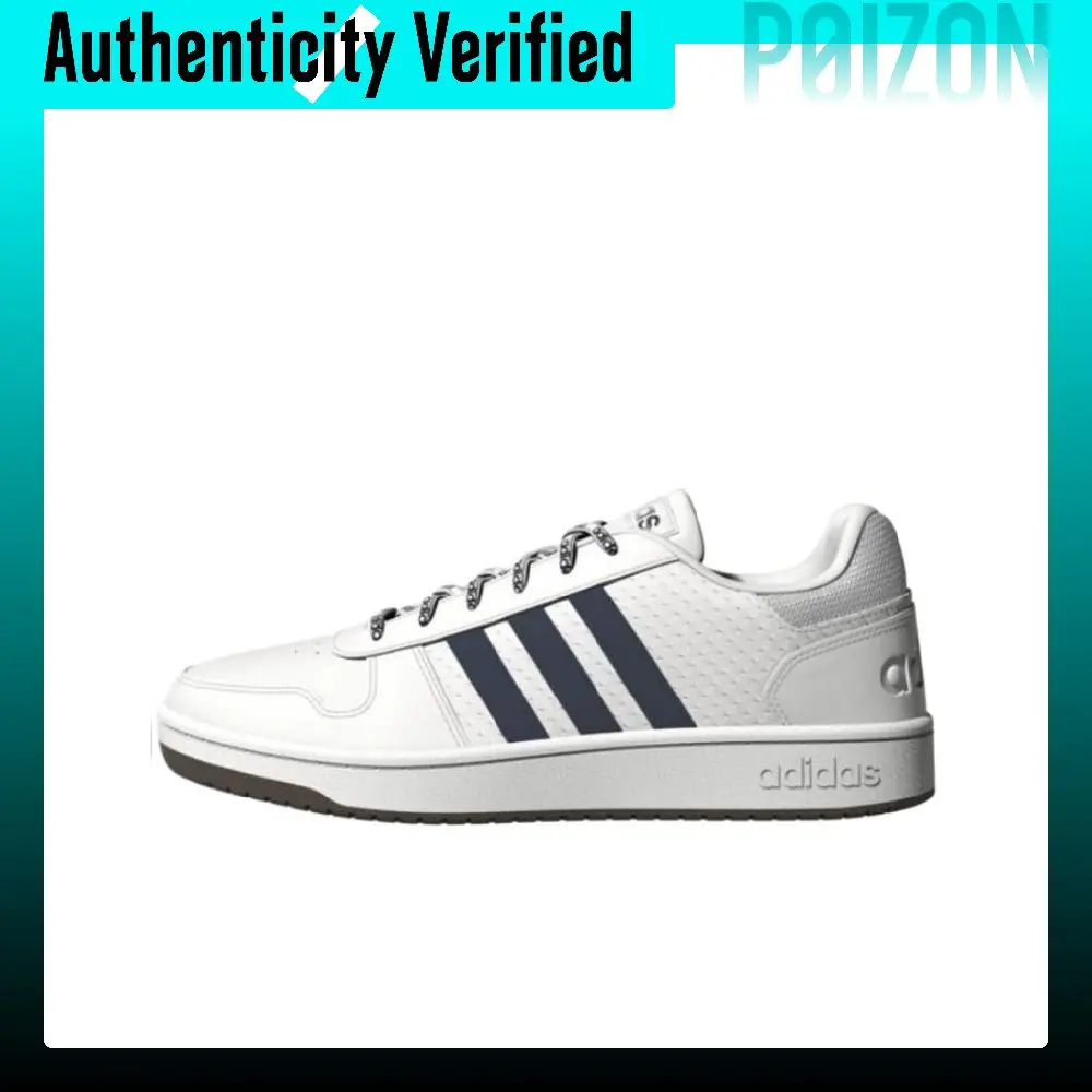 Adidas Neo Hoops 2.0 Comfortable Slip Resistant Abrasion Resistant Low top Skateboard Shoes Unisex White Blue GZ7969