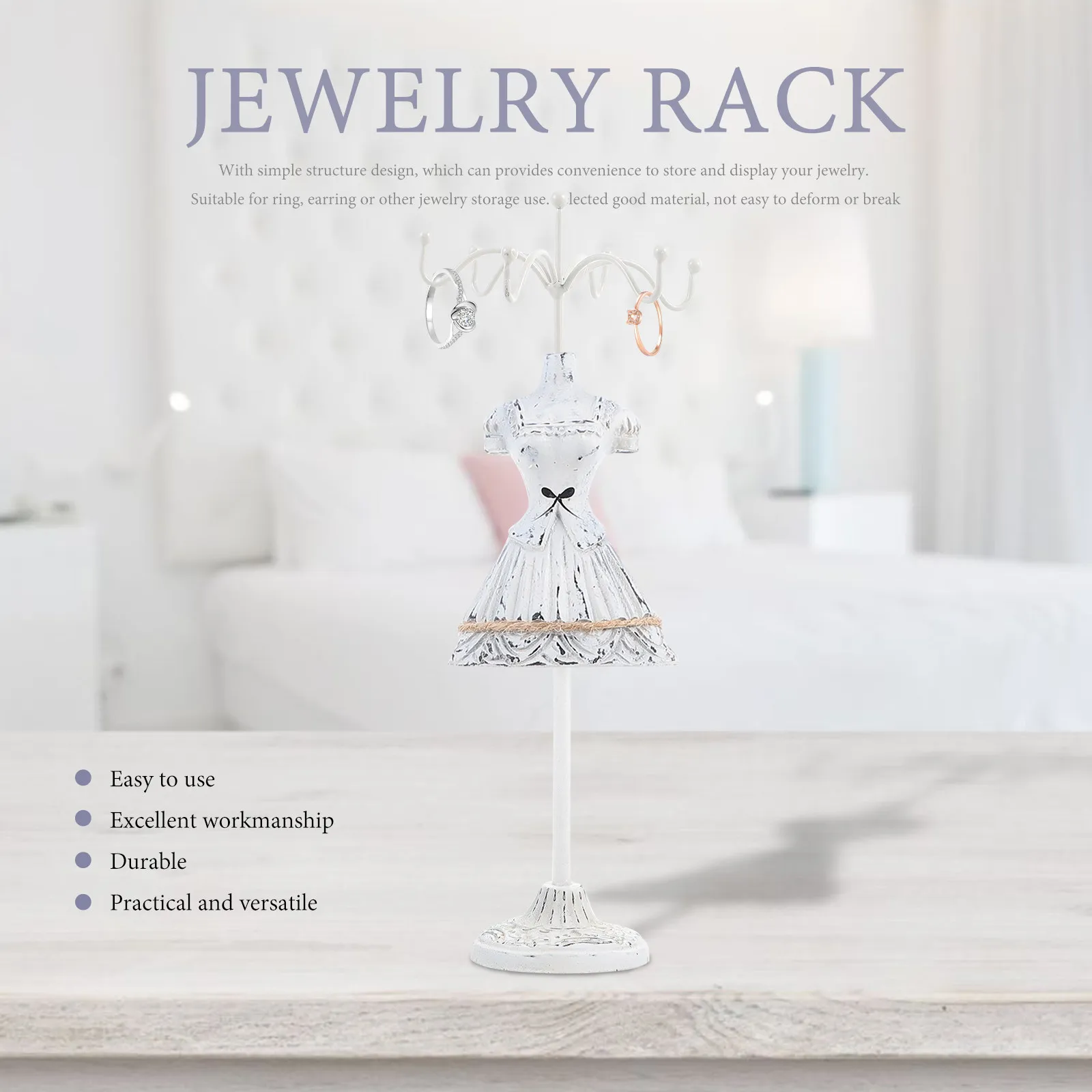 

1pc Rotating Jewelry Display Stand For Earrings Necklace Bracelet Storage Organizer Rack Jewelry Holder Desktop Shelf