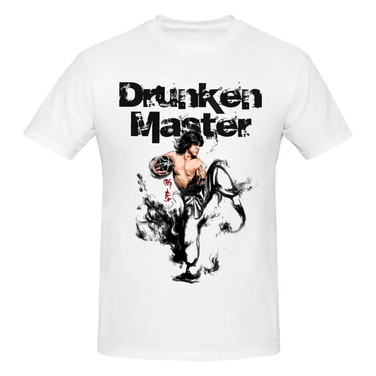 Men Drunken Master Jackie Chan Kung Fu Movie Trendy T Shirt Streetwear Cotton Shirt Men